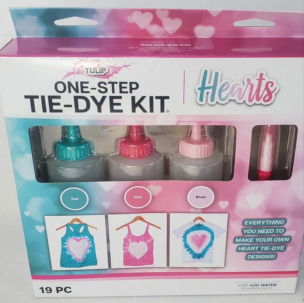 Tulip One Step Tie Dye Kit Hearts 19 pc NEW